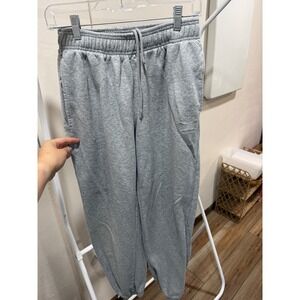 Everlast Sport Womens Heather Gray Fleece Jogger Sweatpants Elastic Waist Medium